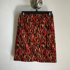Flames midi skirt